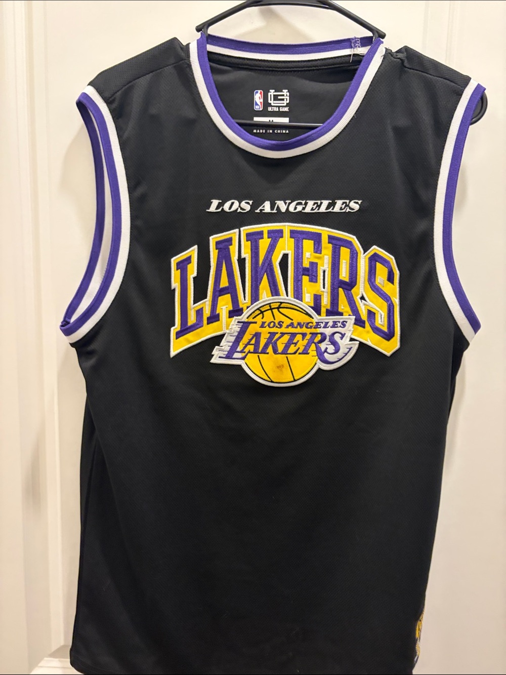 NBA Los Angeles Lakers Black Jersey with Purple & Gold Accents